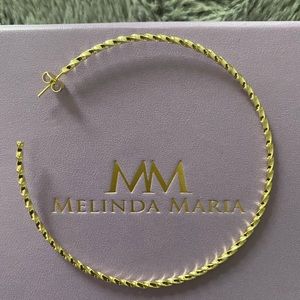 Melinda Maria 3” Twisted Hoops Gold New